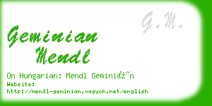 geminian mendl business card
